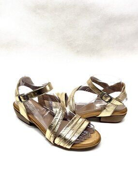 MIZ MOOZ CAPRI WOMEN'S  LEATHER  SANDALS GOLD  37EU / 7US # T-02